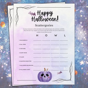 Halloween Party Game, Halloween Party Activities, Halloween adult and kids Party, Fall October party game, Halloween game printable