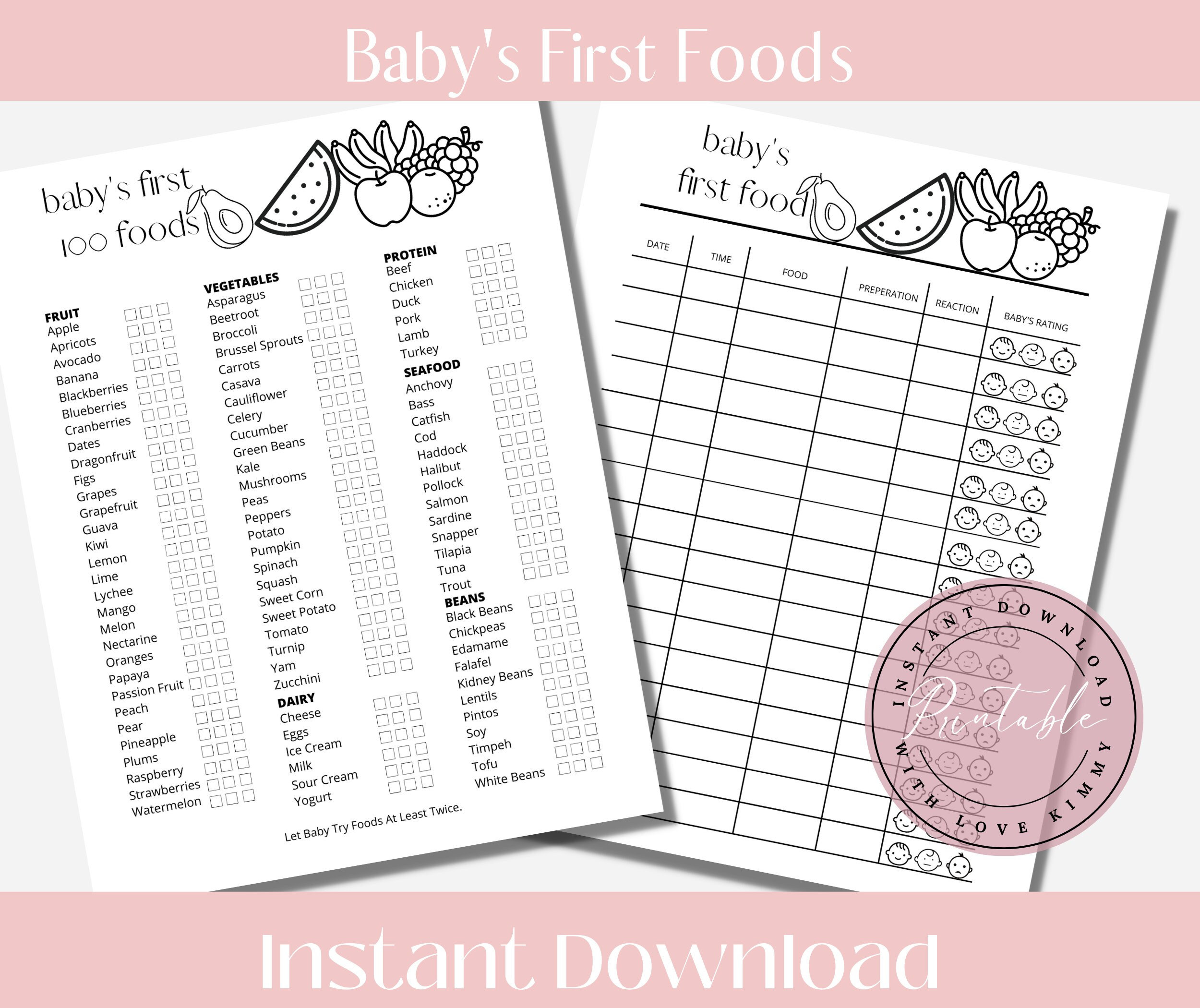 Baby's First 100 Food List to Feed Your Baby Before Age 1 and Wean Them
