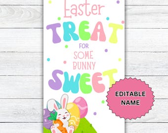 Easter Gift Tag, Easter bunny, Favor gift tag, Easter Basket gift tag,  Happy Easter Gift Tag, Student Class Easter tag Printable Download