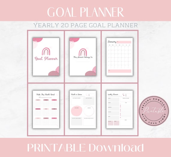 Printable Goal Setting Planner Bundle Will Help Keep Track of - Etsy