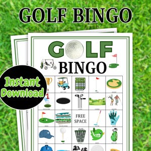 30 cartes de bingo de golf, jeu de bingo de golf amusant, activité de fête de golf pour adultes, jeu de golf de sport, jeu de fête pour enfants, activité de golf, jeu d'anniversaire de golf