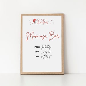 CHRISTMAS MOM-OSA Bar Baby Shower Sign, Modern Holiday Baby Shower Sign, Gender Neutral Baby Shower signe Décoration CHR123 imprimable