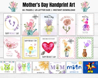 Mother's day Handprint Activity, Mother's day Printable, Happy Mother's Day,  Daycare Preschool Toddler Activity, Mother's Day Kids Activity