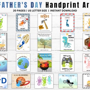 Father&#39;s day Handprint Activity, Father&#39;s day Printable, Happy Father&#39;s Day,  Daycare Preschool Toddler Activity, Father&#39;s Day Kids Activity
