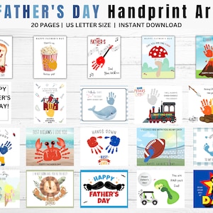 Father&#39;s day Handprint Activity, Father&#39;s day Printable, Happy Father&#39;s Day,  Daycare Preschool Toddler Activity, Father&#39;s Day Kids Activity