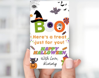 Halloween Boo Tags Treats Tags, Halloween Favor Tags For Kids, Halloween Class Tags, Halloween Gift Tags, Trick Or Treat Favor Bag Tags