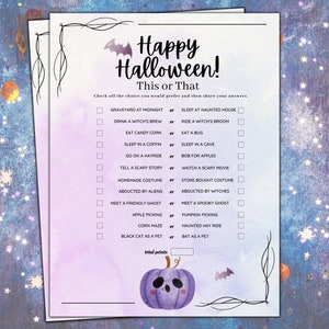 Halloween Party Game, Halloween Party Activities, Halloween adult and kids Party, Fall October party game, Halloween game printable