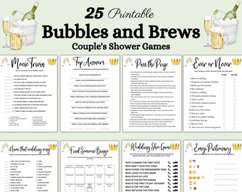 Seifenblasen und Gebräu Paar Duschspiele, Co ed Duschspiele, Paare Brautparty Spiele, Gemeinsame Brautparty, Paare Dusche, Hochzeitsspiele