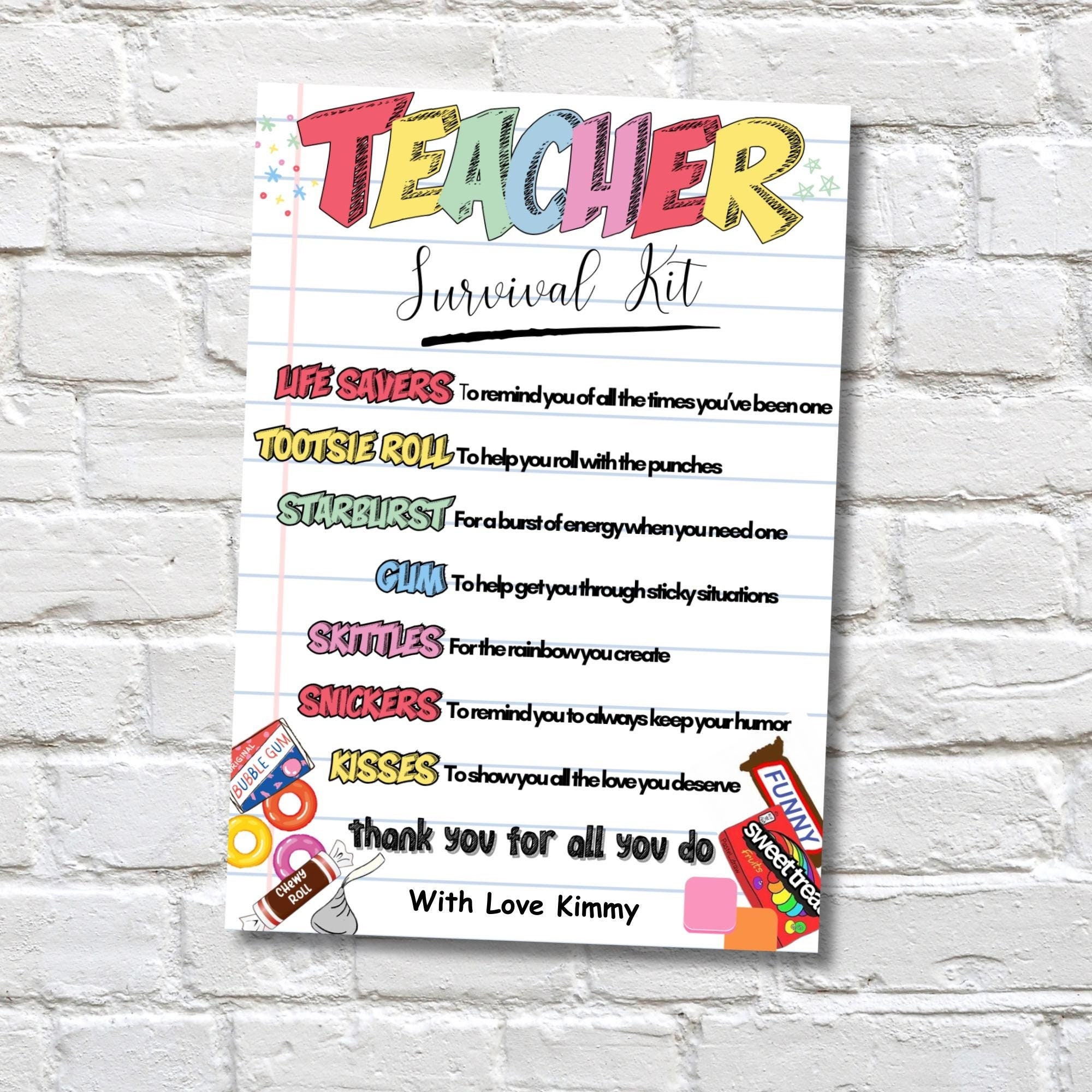 Teacher Survival Kit Back To School Gift tag, Editable Tag For Teachers, First Day Of School Teacher Survival Kit, teacher School supplies
