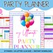 Printable Party Planner, Happy Birthday Party Organizer, Surprise Party ...