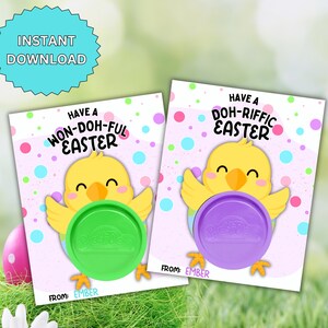 Ostern Knete Geschenkkarte, Kind druckbare Ostern Knete Party Favor, Klassenzimmer Geschenkbörse, Osterkorb Geschenk für Kinder, keine Süßigkeiten