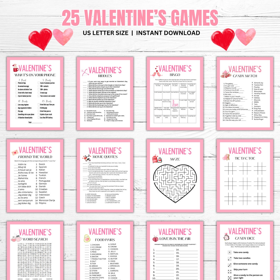 Printable Valentine's Day Game Bundle, Party Games and Activities ...