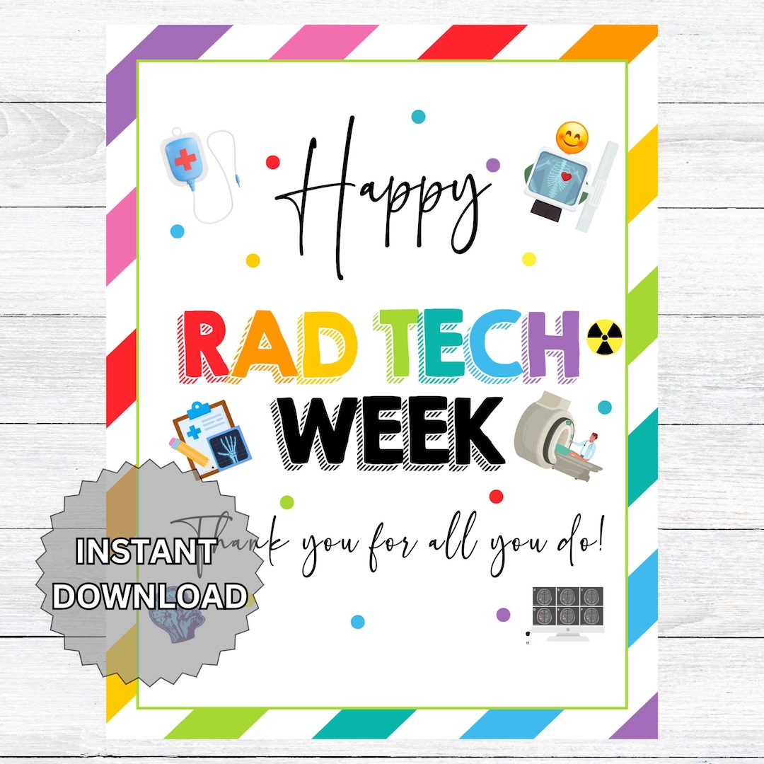 Rad Tech Week Appreciation Sign, Radiology Staff Employee, Radiologic ...