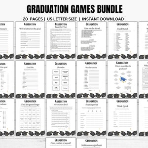 Printable Graduation Games, 2025 Graduation Games, Graduation Party Games, Grad Party, Class of 2025, Grad Games