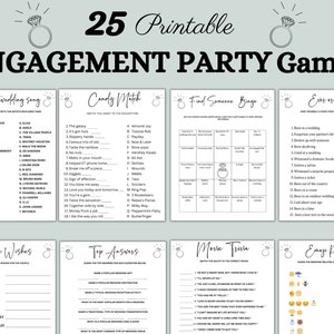 Printable Engagement Party Game Bundle, Engagement Party Activities, Proposal party game, Fiance party games, Couples games printables