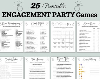 Printable Engagement Party Game Bundle, Engagement Party Activities, Proposal party game, Fiance party games, Couples games printables