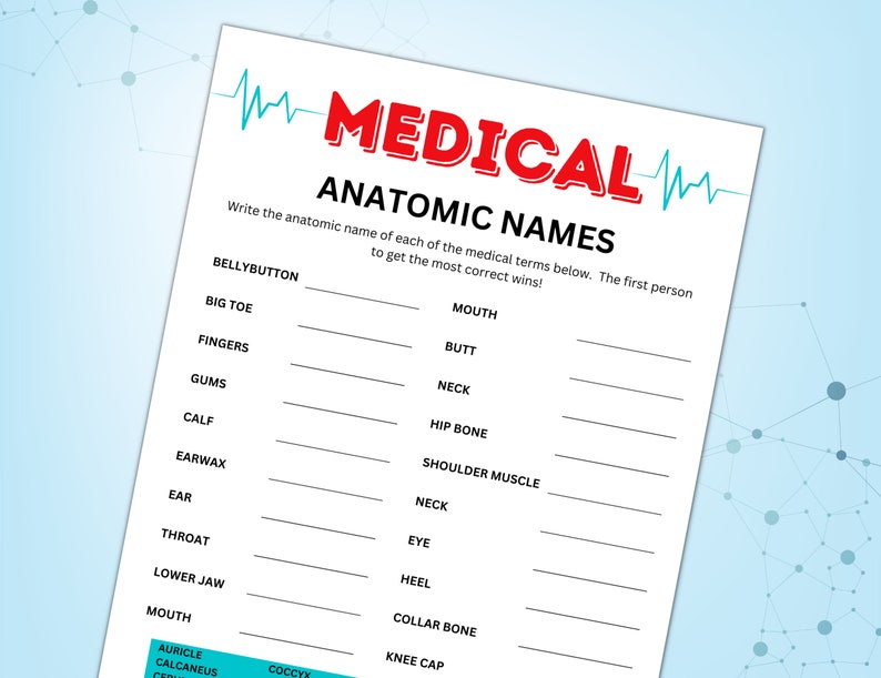 Medical Game, Printable Nursing Games, Doctor Games, Radiology Games