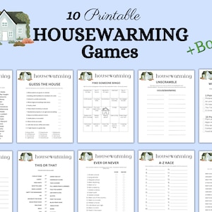 Housewarming Game Bundle, Printable New House Games, Housewarming Ideas, New Home Party, Housewarming Party Activity, New Home Party  Games