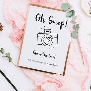 Printable Wedding Oh Snap Sign Modern Wedding Signs Template Minimalist ...