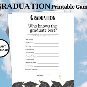 Printable Graduation Games, Selfie Scavenger Hunt 2025 Graduation Games, Graduation Party Games, Grad Party, Class of 2025, Grad Games