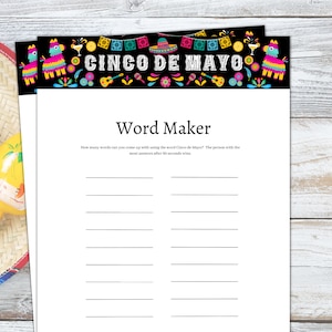 Cinco de Mayo Game, Cinco de Mayo Printable,  Cinco de Mayo Party Games, Cinco de Mayo Kids Adult Office School, Mexican Party Games