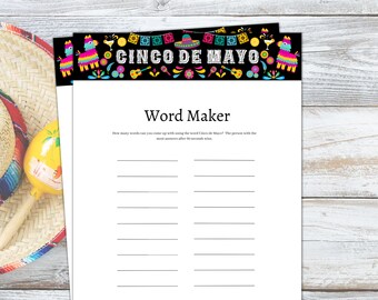 Cinco de Mayo Game, Cinco de Mayo Printable, Cinco de Mayo Party Games, Cinco de Mayo Kids Adult Office School, Mexican Party Games