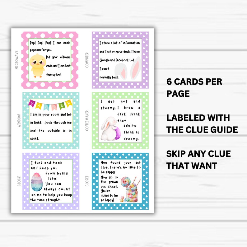 Easter Scavenger Hunt for Kids, 24 Easter Hunt Clues, Editable Easter Scavenger Hunt, Easter Bunny Egg Hunt, Editable Easter Scavenger Clues image 7