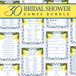 Amalfi Coast Bridal Shower Games, Mediterranean Bridal Shower Games, Lemon Bridal Shower Games, Printable Italian themed Bridal Shower Games
