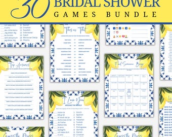 Amalfi Coast Bridal Shower Games, Mediterranean Bridal Shower Games, Lemon Bridal Shower Games, Printable Italian themed Bridal Shower Games