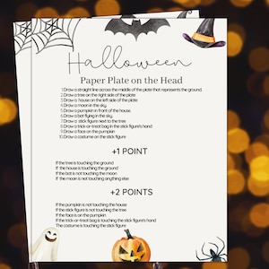Halloween Party Game, Plate on the head Halloween Party Activities, Halloween adult Party, Fall October party game, Halloween game printable