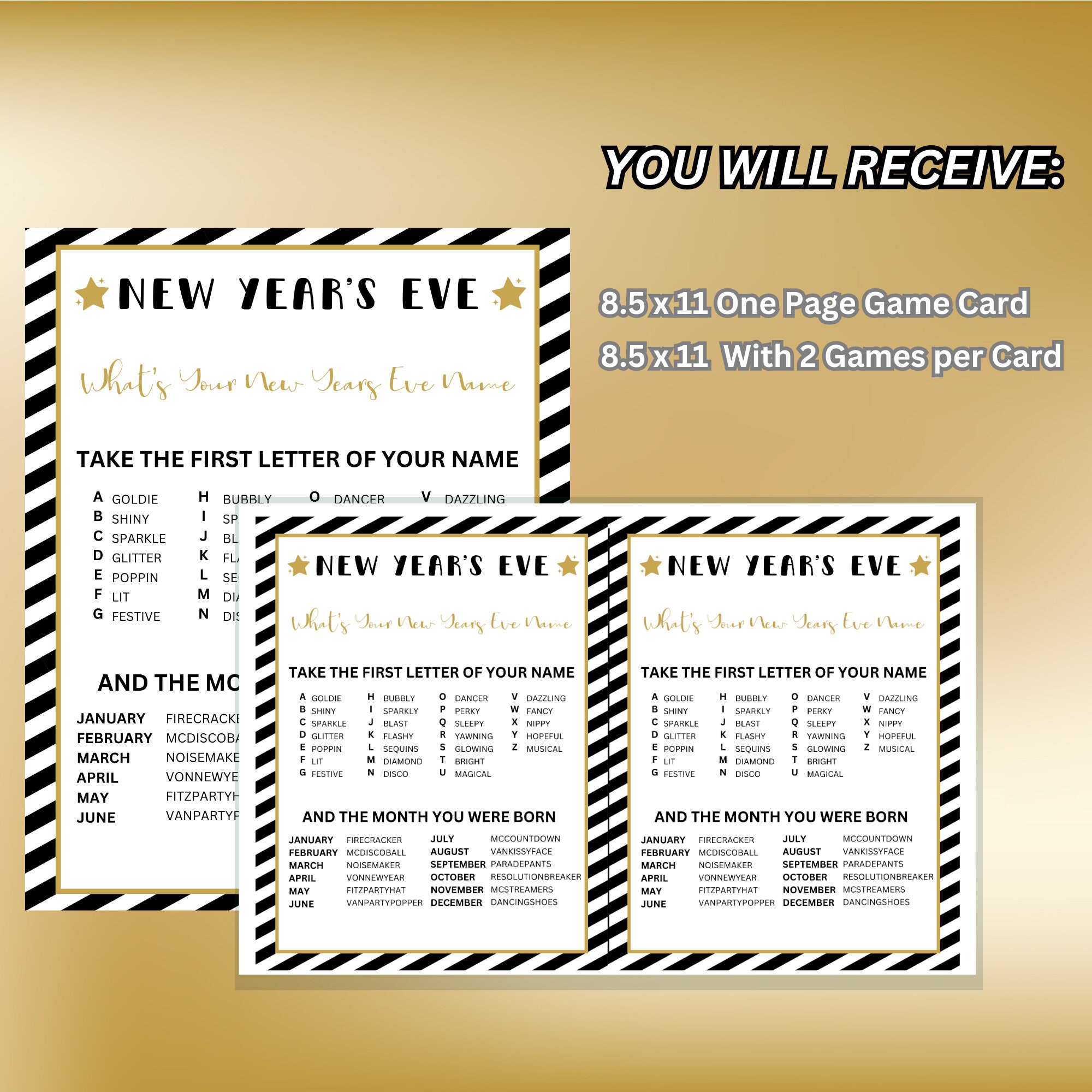 What's Your New Year's Eve Name Game - Fun Party Activity With Sign & 30 Stickers For Kids & Adults - View #8