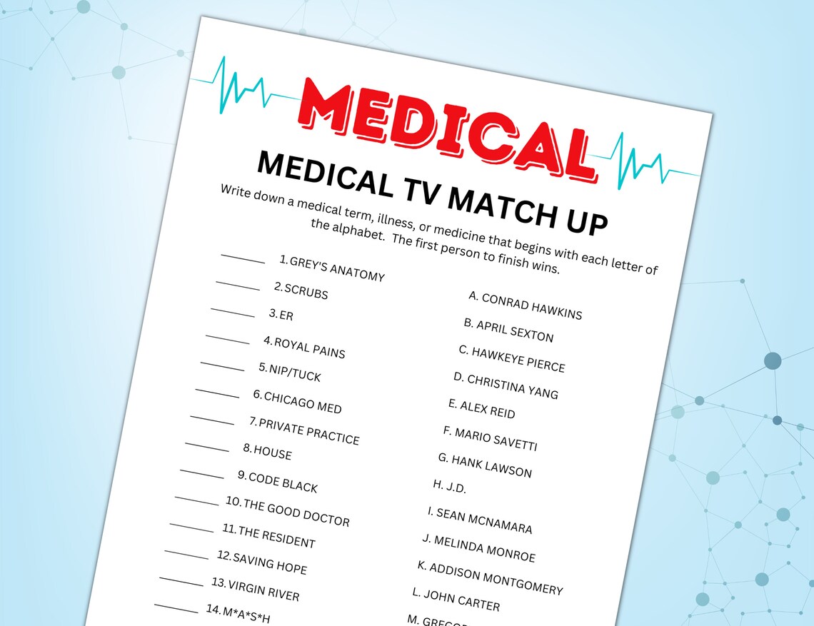 Medical Game Printable Nursing Games Doctor Games Radiology Etsy
