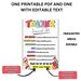 Teacher Survival Kit Back to School Gift Tag, Editable Tag for Teachers ...