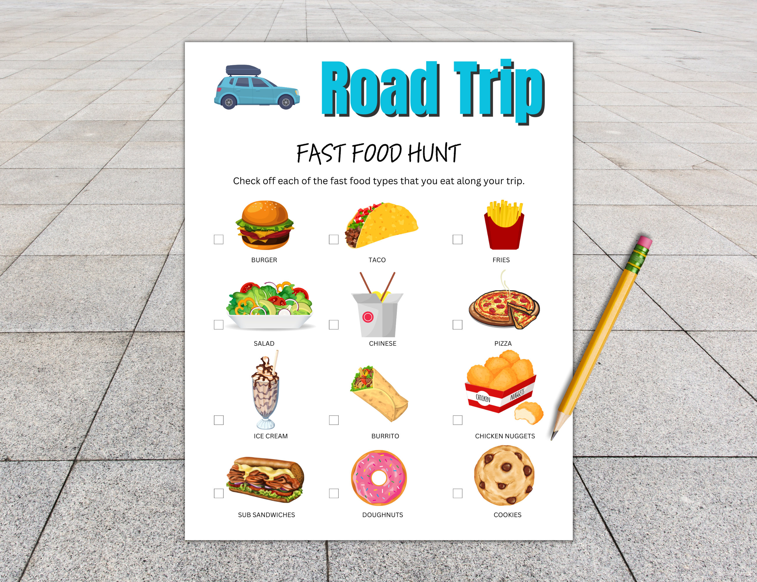 Car Ride Road Trip Game Bundle, Road Trip Activities, Kids Travel Game ...