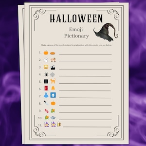 Halloween Party Game, Emoji, Halloween Party Activities, Halloween adult Party, Fall October party game, Halloween game printable
