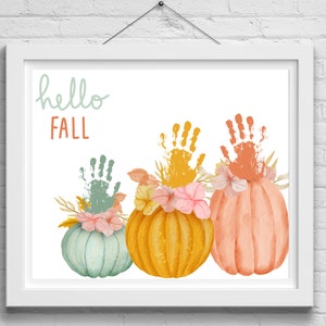 Fall Handprint Art, Fall Craft, Kids Handprint Art Craft, Fall art for children, Keepsake Art, Autumn Craft Idea, Handprint Footprint