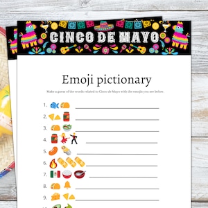 Cinco de Mayo Game, Cinco de Mayo Printable,  Cinco de Mayo Party Games, Cinco de Mayo Kids Adult Office School, Mexican Party Games
