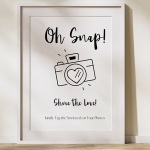 Printable Wedding Oh Snap Sign | Modern Wedding Signs Template ...