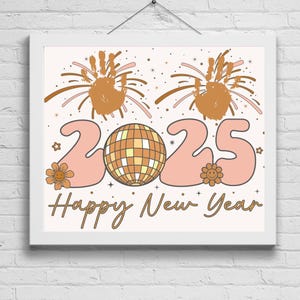 2025 New Years Handprint Art, New Year Craft, Kids Handprint Art Craft, Art for children, Keepsake Art, New Year Craft Idea, Printable Art
