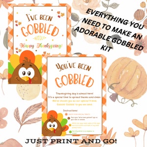 You've Been Gobbled Printable Bundle, We've Been Gobbled Kit, I've Been ...
