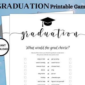 Printable Graduation Games, What would Grad do 2025 Graduation Games, Graduation Party Games, Grad Party, Class of 2025, Grad Games