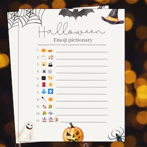 Halloween Party Game, Emoji, Halloween Party Activities, Halloween adult Party, Fall October party game, Halloween game printable