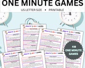 Minute to Win it Games, 40 One Minute Fun party Games, Printable Games For Family, birthday, reunion, dinner Party Games For Adult or Kids