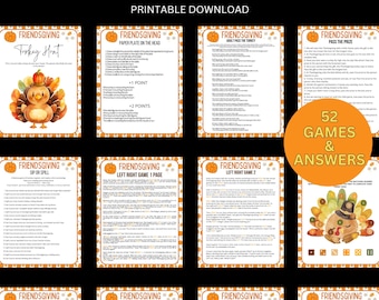 Friendsgiving Game Bundle, Friendsgiving Games, Friendsgiving Games for Adults, Thanksgiving Party Games, Fall Printable Thanksgiving Game