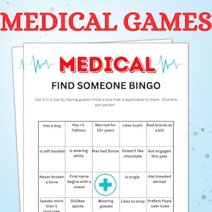 Medical Game, Printable nursing Games, Doctor games, Radiology games, Hospital party activities, Nursing graduation Games, Nurses Week