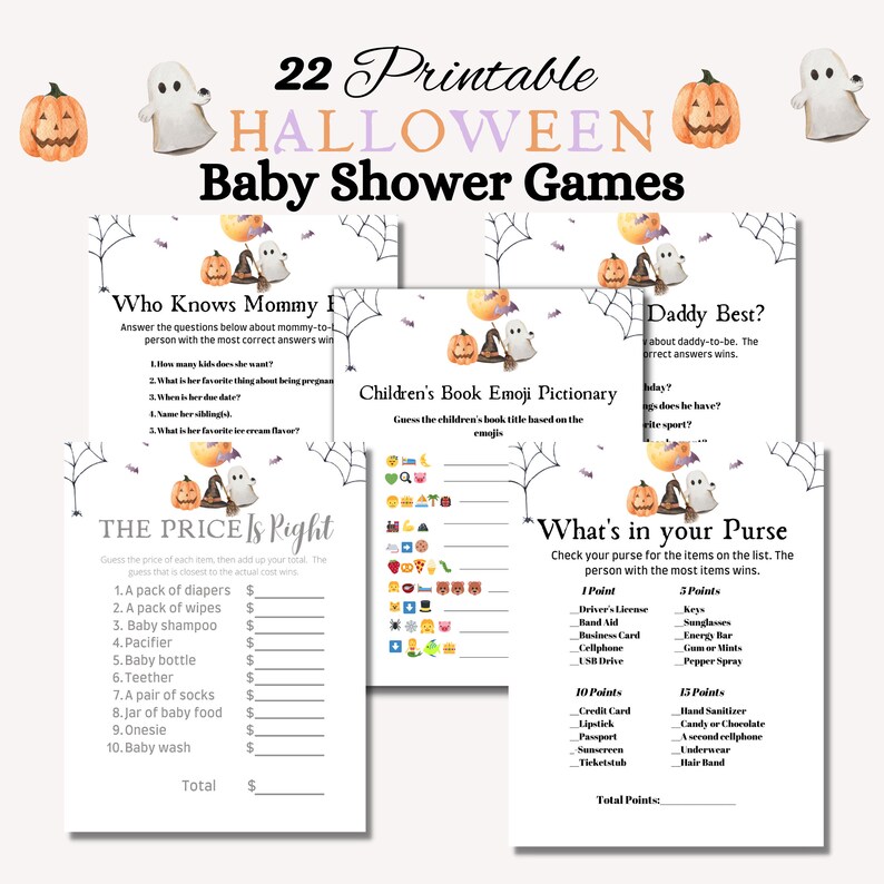 22 Printable Halloween Baby Shower Games to Keep Your Guests
