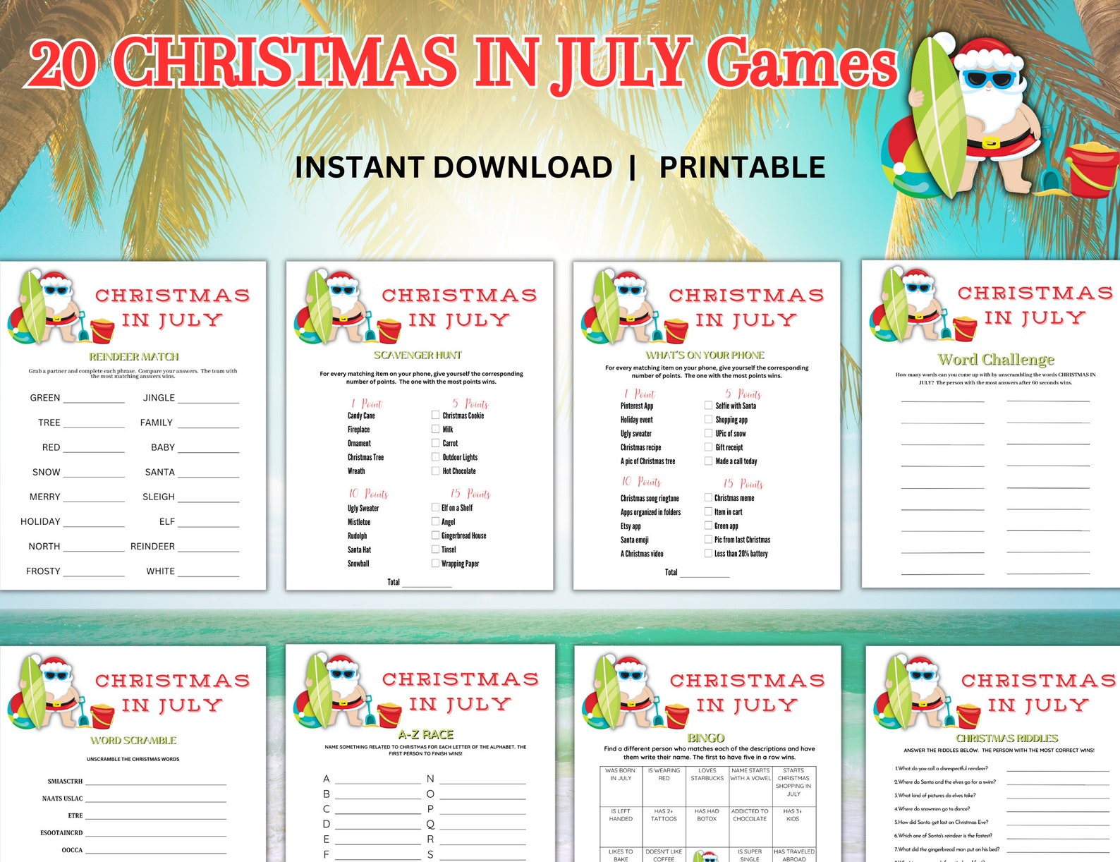 Christmas In July Party Games Bundle Christmas In July Games Christms christmas-in-july-party-games-bundle-christmas-in-july-games-christms