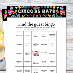 Cinco de Mayo Game, Cinco de Mayo Printable,  Cinco de Mayo Party Games, Cinco de Mayo Kids Adult Office School, Mexican Party Games