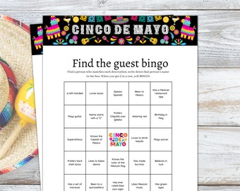 Cinco de Mayo Game, Cinco de Mayo Printable,  Cinco de Mayo Party Games, Cinco de Mayo Kids Adult Office School, Mexican Party Games