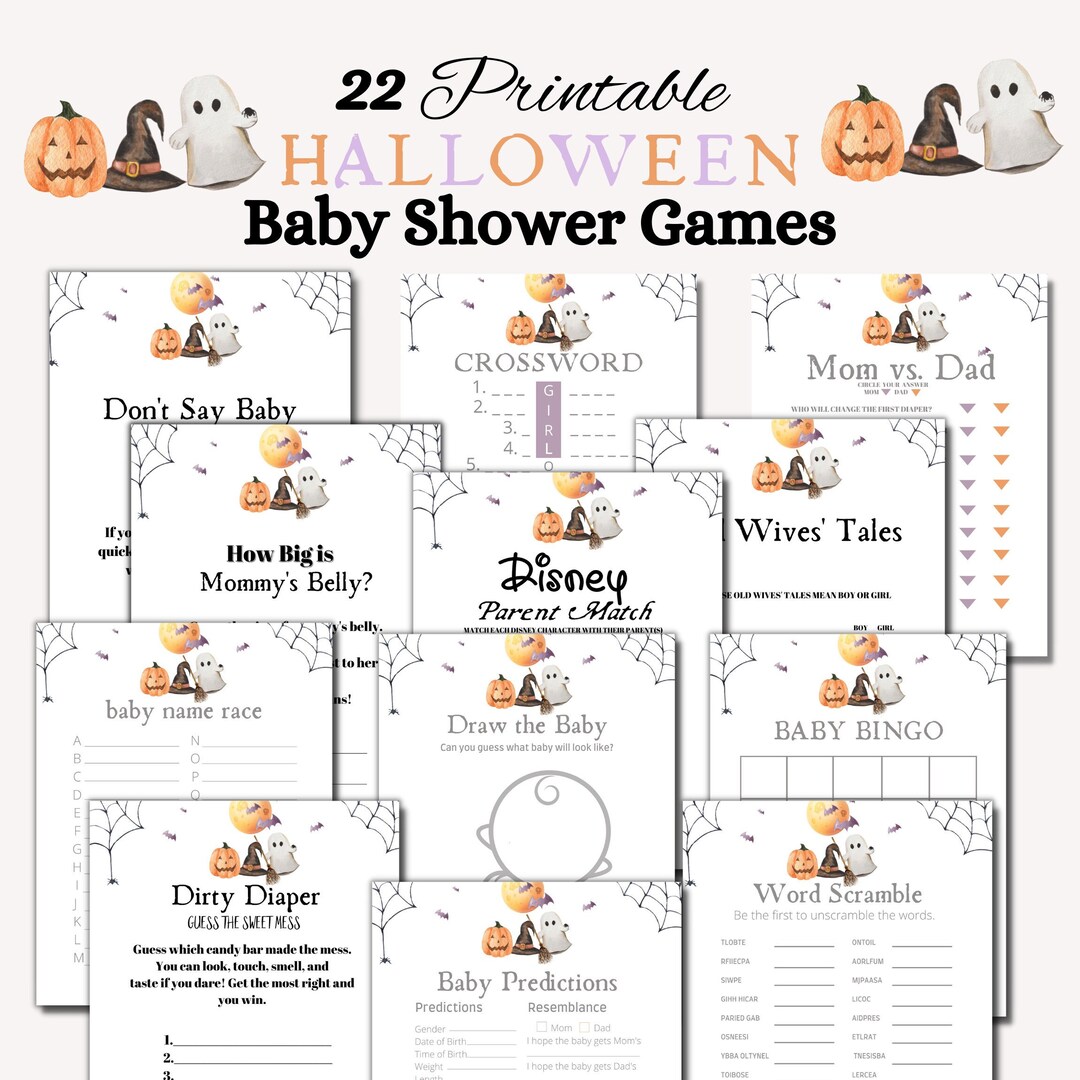 22 Printable Halloween Baby Shower Games to Keep Your Guests